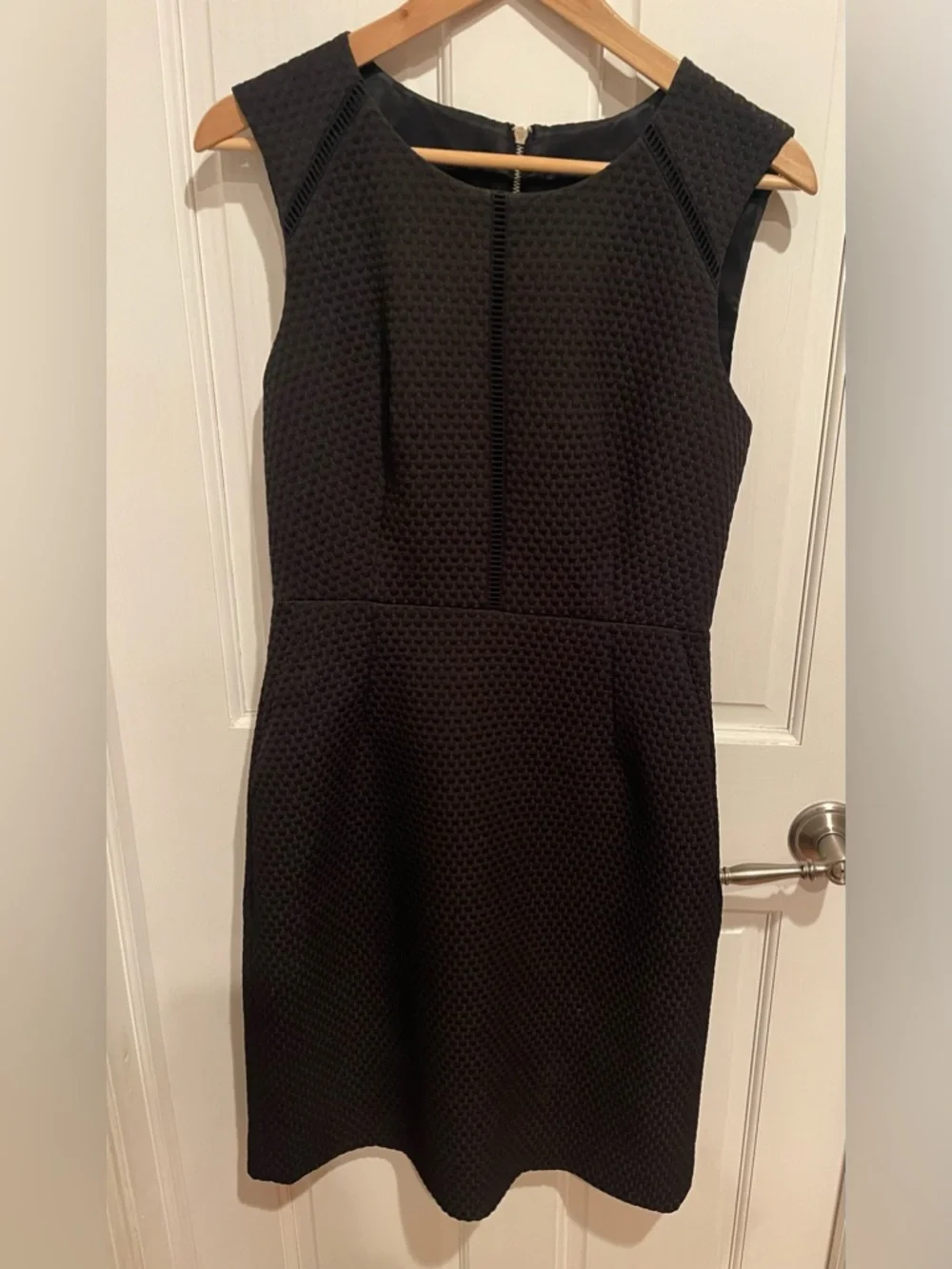 J. Crew Portfolio Black Textured Sleeveless Pencil Dress-Skirt 4